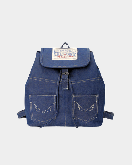 Chic Denim Patch Backpack