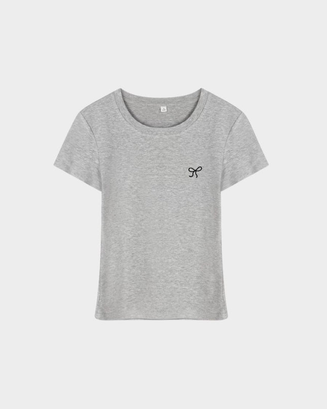 Embroidered Slim-Fit Korean Tee