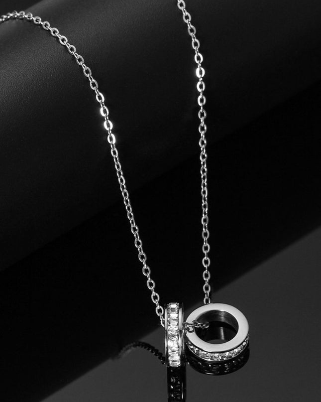 Twin Ring Zircon Necklace