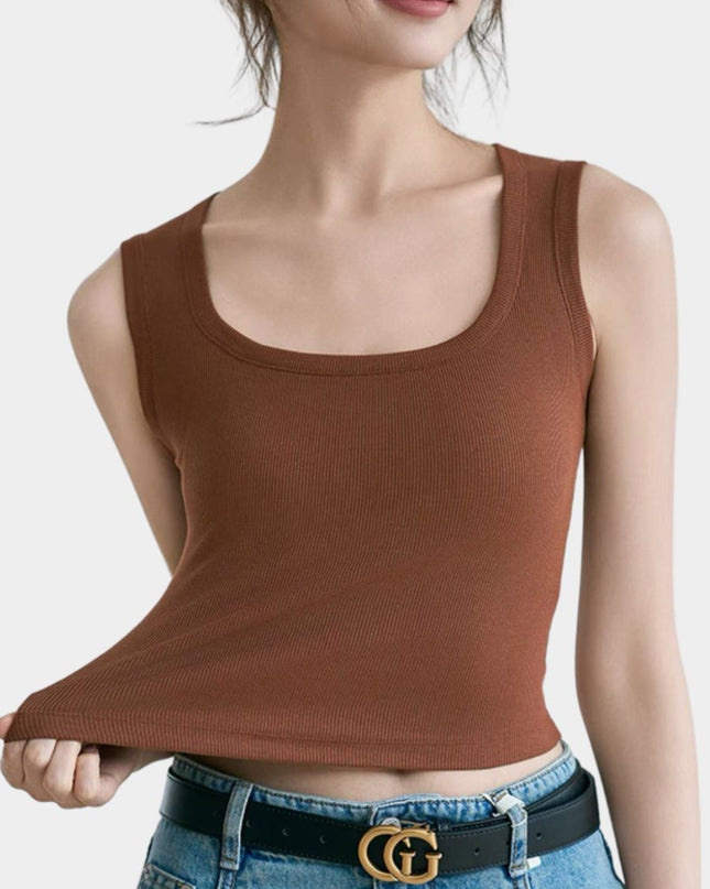 Square Neck Bralette Tank Top with Built-In Brapads