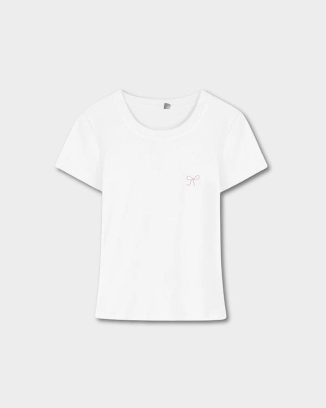 Embroidered Slim-Fit Korean Tee