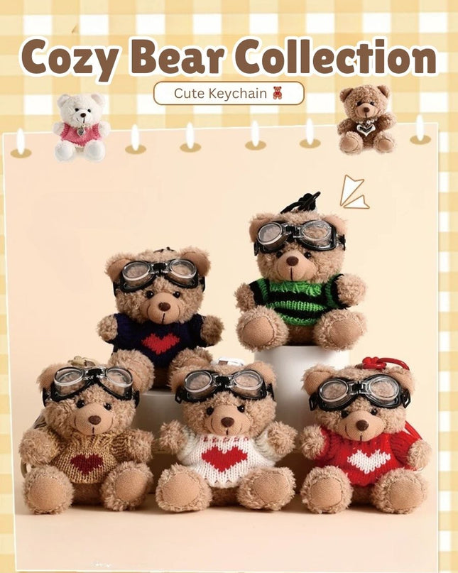 Cozy Bear Plush Keychain