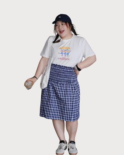 2-in-1 Multi-Way Styling Plaid Gingham A-Line Skirt