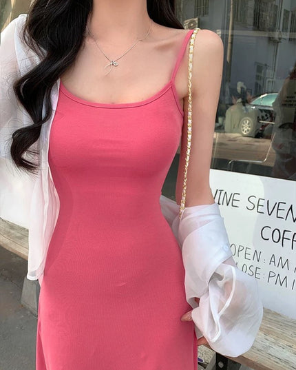 Pakaian Maxi Tali Spaghetti Vacay Vibe Elegan