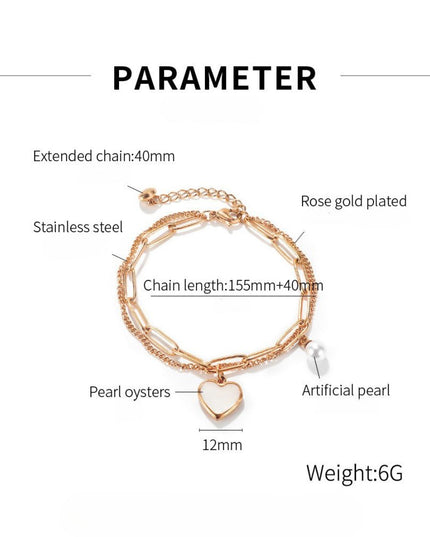 Gelang Loket Hati yang Elegan dengan Pesona Mutiara