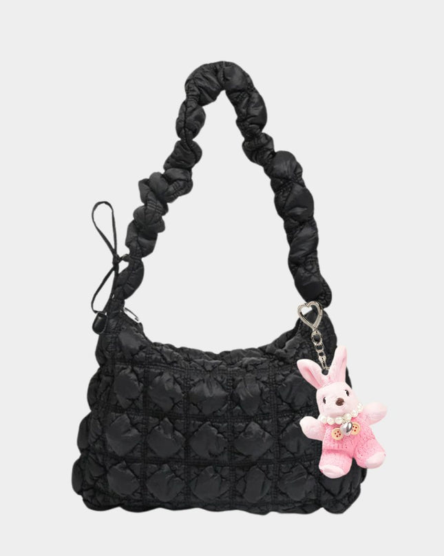 Elegant Pearl Chain Bunny Keychain