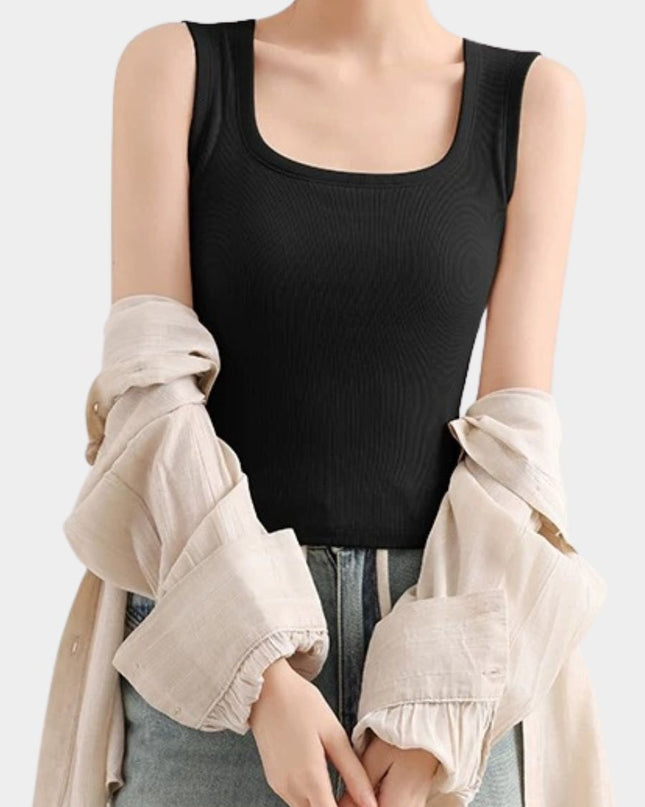 Square Neck Bralette Tank Top with Built-In Brapads
