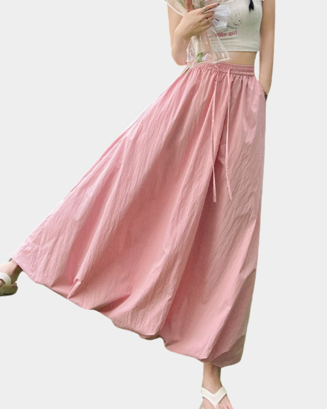 Sweet High Waist Puff A Line Skirt Slimming Balloon Silhouette