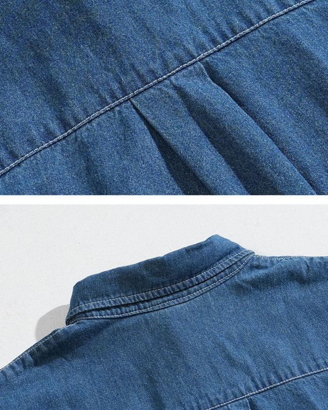 Korean Street-Style Loose Denim Shirt