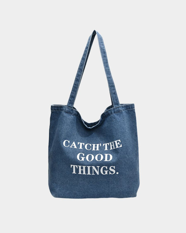 Large-Capacity Casual Denim Tote