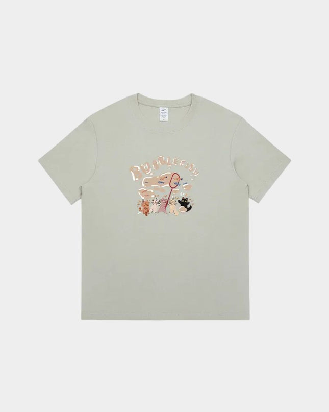 Chic Girl Cartoon Design Printed Tee