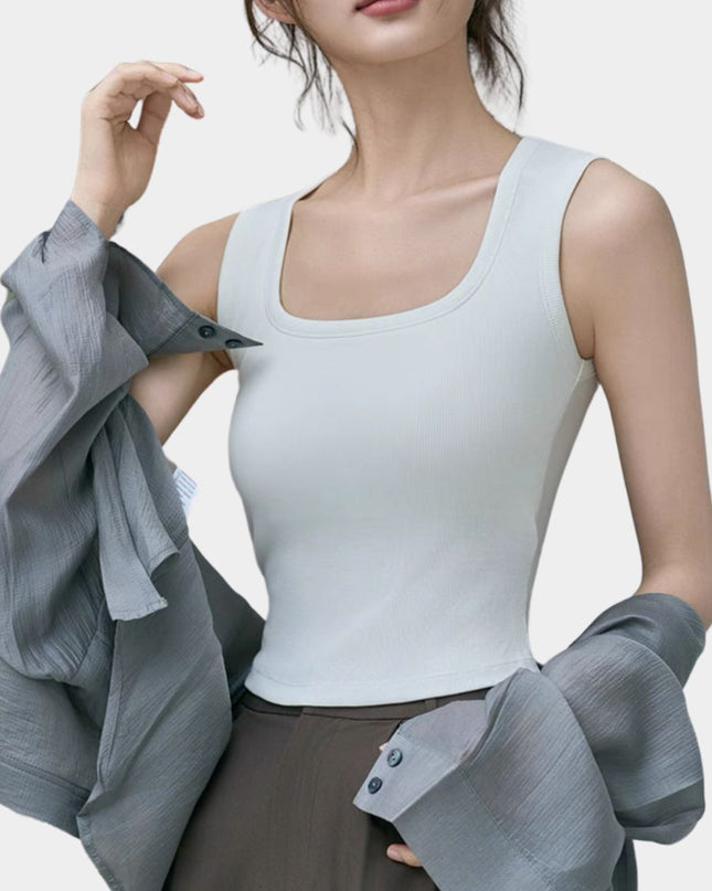 Square Neck Bralette Tank Top with Built-In Brapads