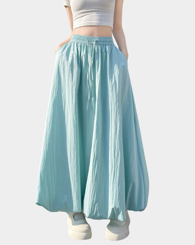 Sweet High Waist Puff A Line Skirt Slimming Balloon Silhouette