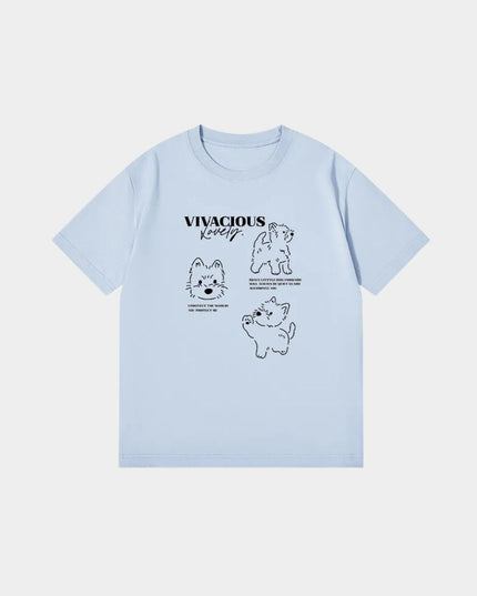 Cute Puppy Sketch Print Design Tee