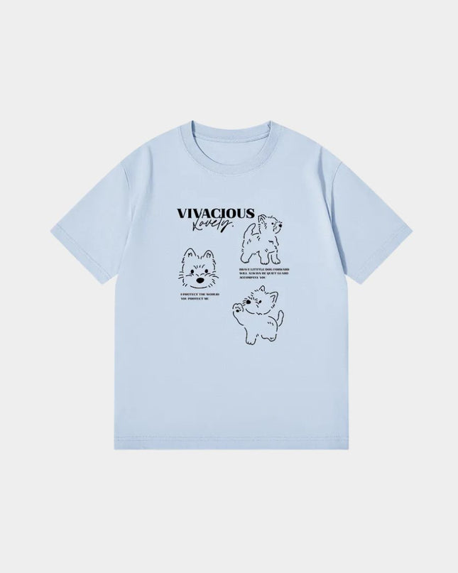 Cute Puppy Sketch Print Design Tee