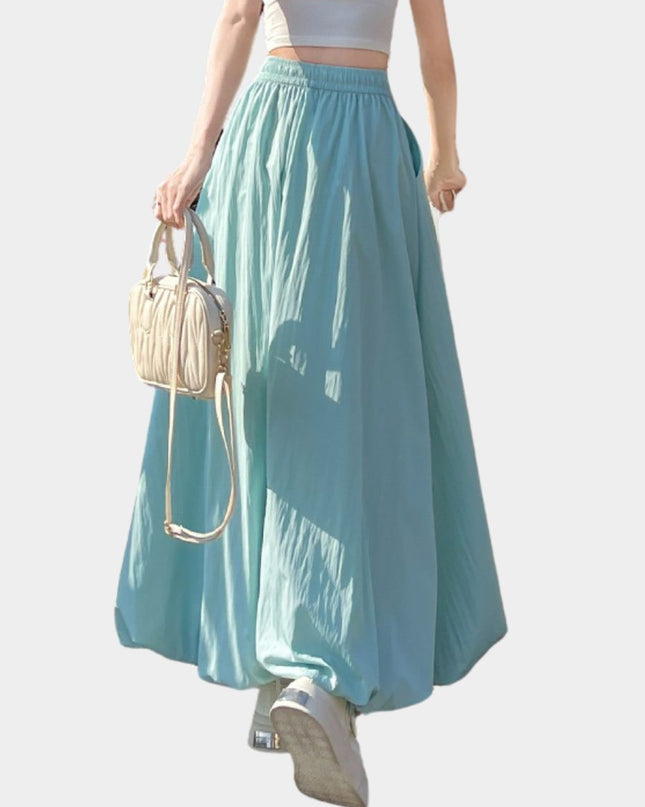 Sweet High Waist Puff A Line Skirt Slimming Balloon Silhouette