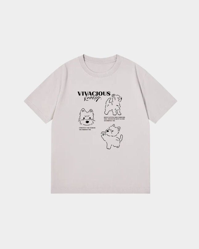 Cute Puppy Sketch Print Design Tee