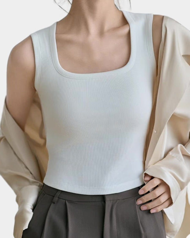 Square Neck Bralette Tank Top with Built-In Brapads