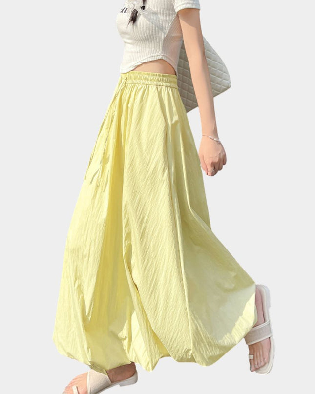 Sweet High Waist Puff A Line Skirt Slimming Balloon Silhouette
