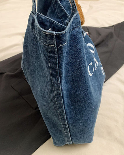 Tote Denim Kasual Berkapasiti Besar