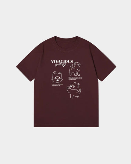 Cute Puppy Sketch Print Design Tee