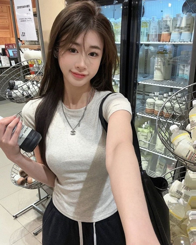 Casual Slim Fit Solid Tee