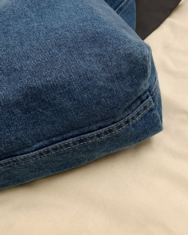 Large-Capacity Casual Denim Tote
