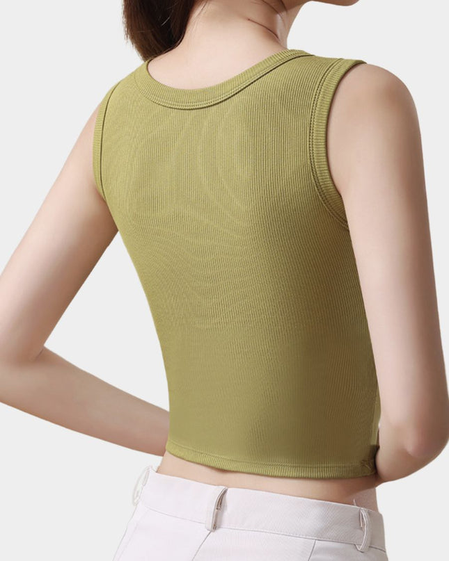 Square Neck Bralette Tank Top with Built-In Brapads