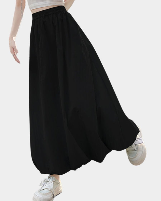 Sweet High Waist Puff A Line Skirt Slimming Balloon Silhouette