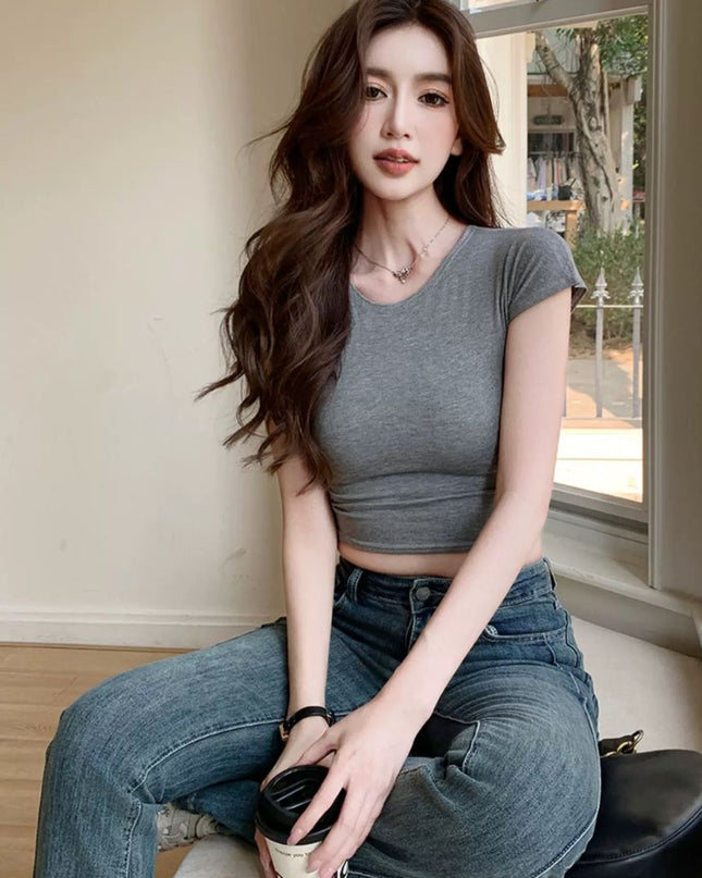 Casual Slim Fit Round Neck T-Shirt