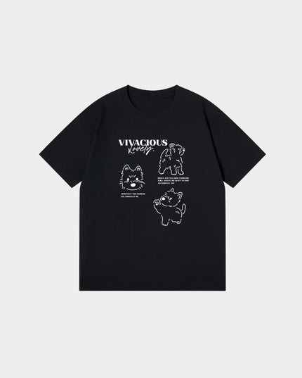 Cute Puppy Sketch Print Design Tee