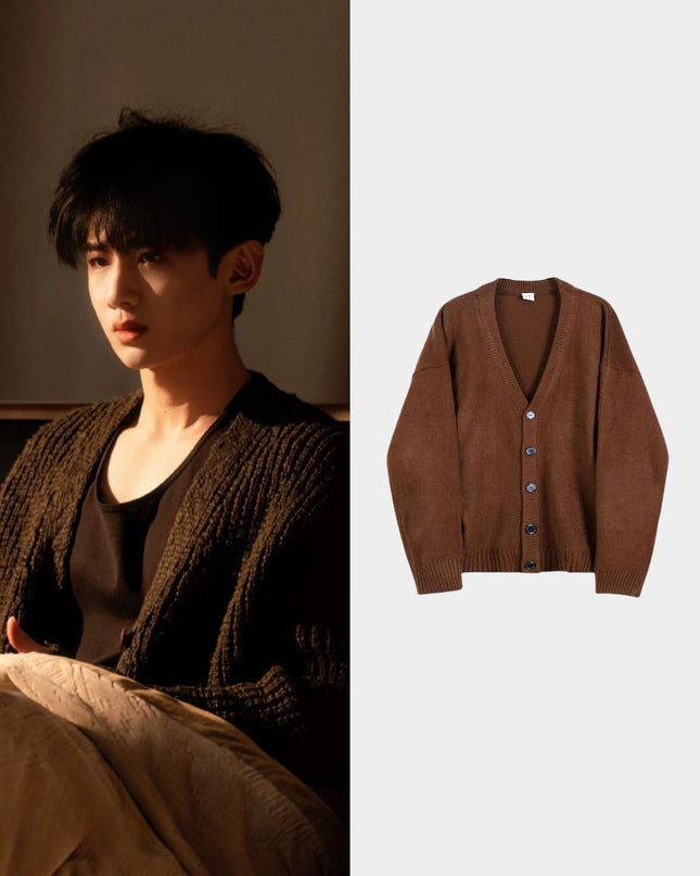 Loose V-Neck Cardigan Sweater