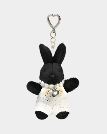 Elegant Pearl Chain Bunny Keychain
