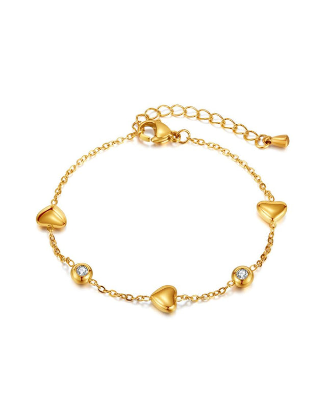 Cubic Zirconia Love Pendant Bracelet