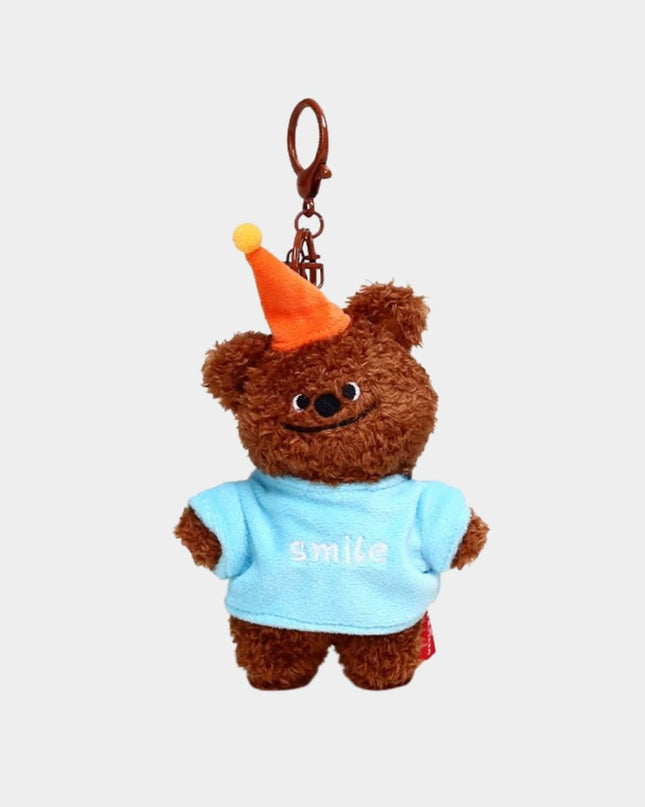 Happy Teddy Bear Keychain with Vibrant Hoodie