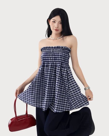 2-in-1 Multi-Way Styling Plaid Gingham A-Line Skirt