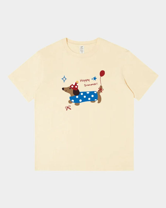 Korean Style Hotdog Printed Design Tee