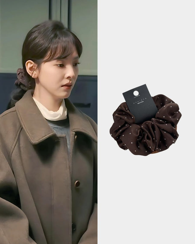 Korean Satin Rhinestone Hair Tie