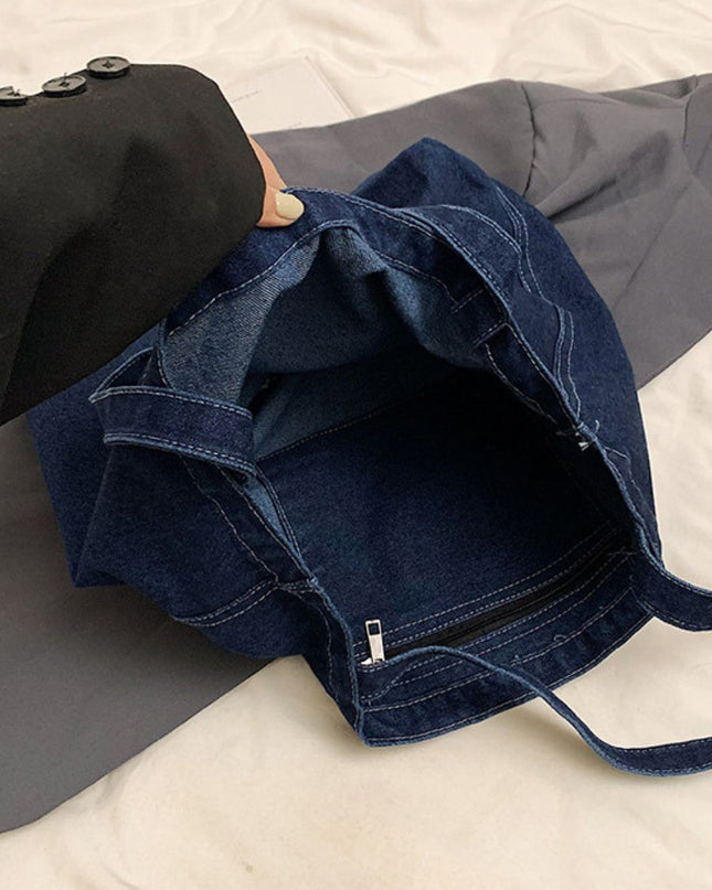 Large-Capacity Casual Denim Tote