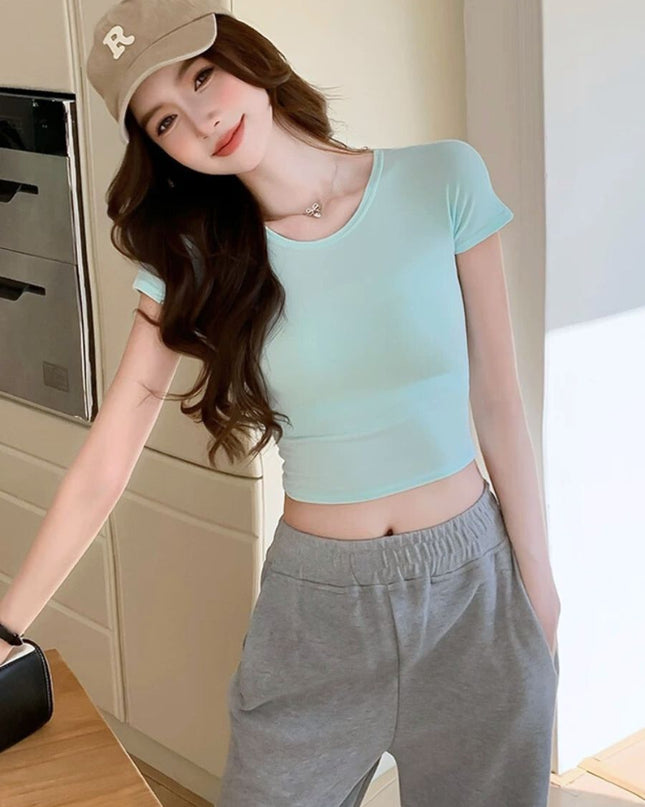 Casual Slim Fit Round Neck T-Shirt