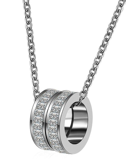 Twin Ring Zircon Necklace