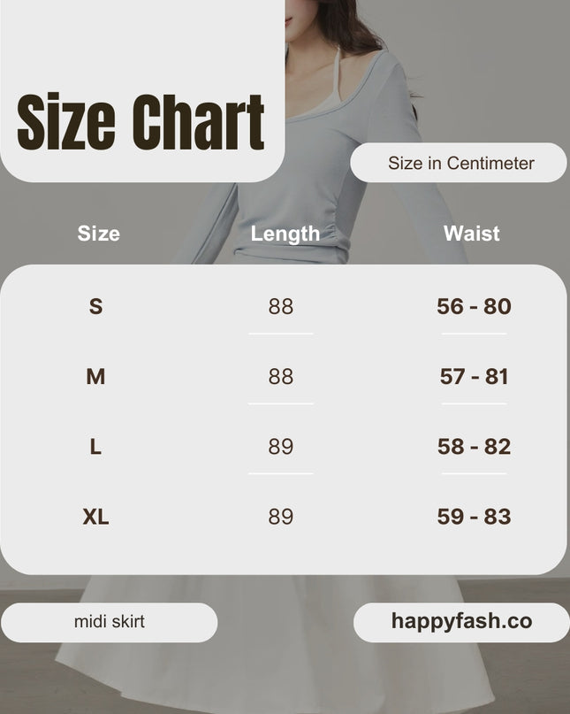 High-Waist Ruffle Hem Midi Skirt