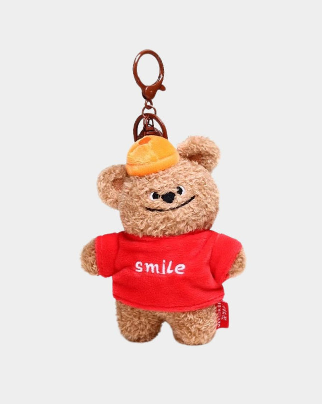 Happy Teddy Bear Keychain with Vibrant Hoodie