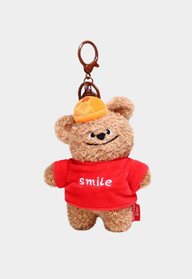 Happy Teddy Bear Keychain with Vibrant Hoodie