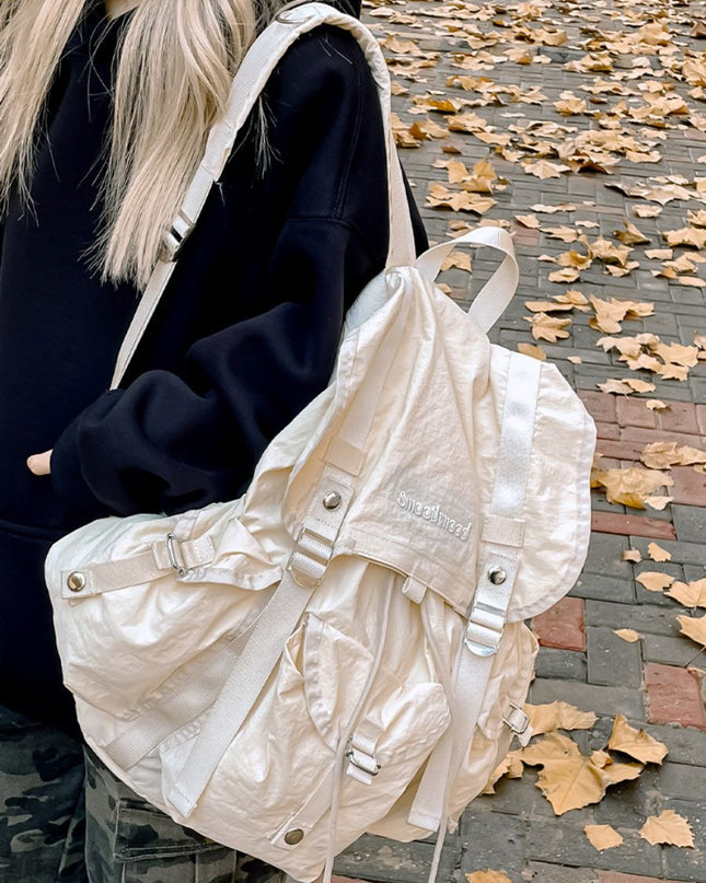 Korean-Style Casual Pleated Backpack