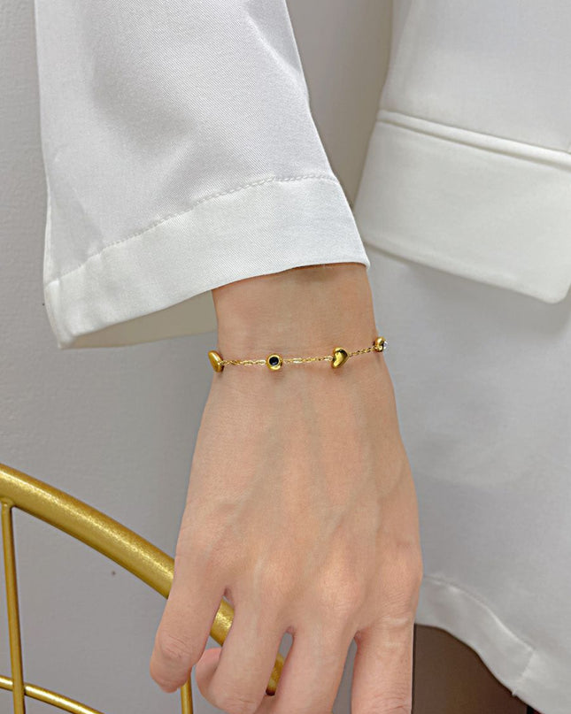 Cubic Zirconia Love Pendant Bracelet