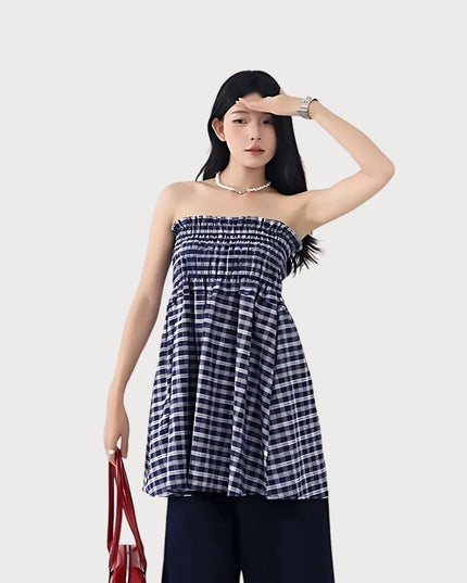 2-in-1 Multi-Way Styling Plaid Gingham A-Line Skirt