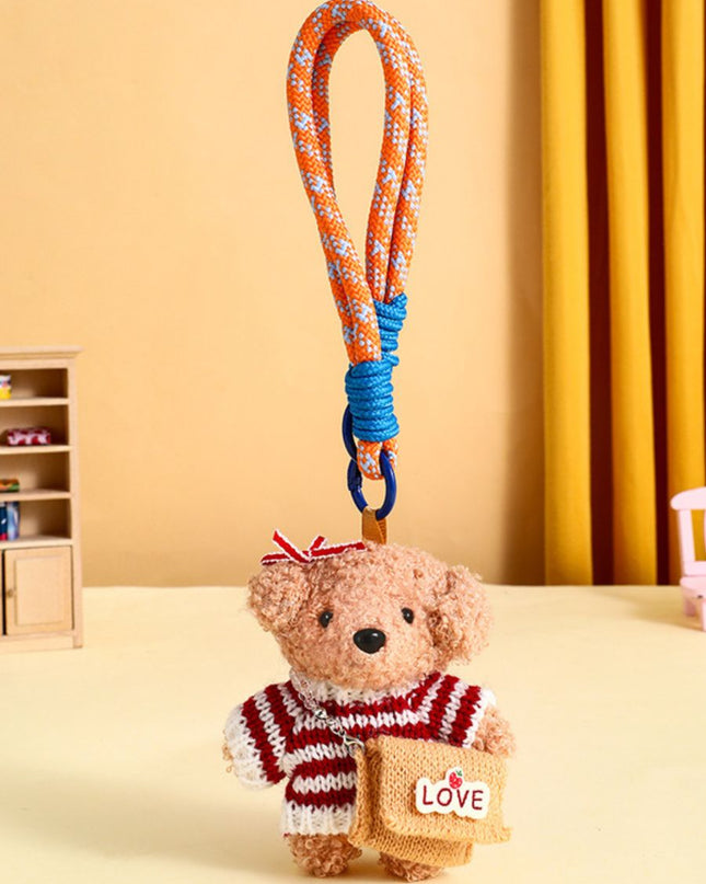 Adorable Sweater Puppy Plush Keychain Charm
