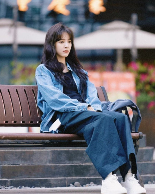 Vintage Washed Denim Long Sleeve Shirt