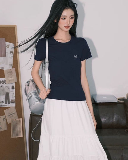 Tee Korea Slim-Fit bersulam